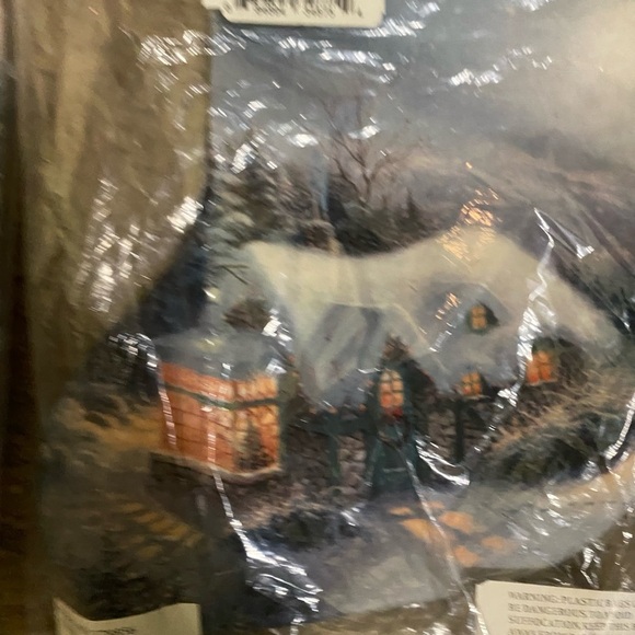 Vintage Thomas Kinkade Set Of 2 Silent Night and A Christmas Welcome Stockings - Picture 3 of 14